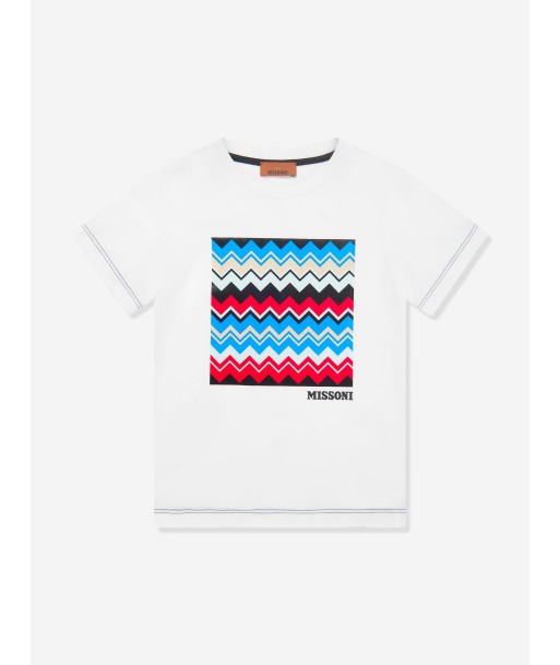 Missoni Boys Zigzag Print T-Shirt in White france