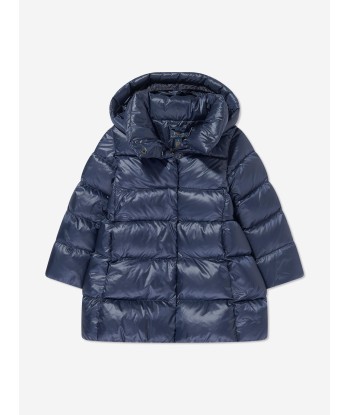 Ralph Lauren Girls Down Padded Long Coat in Navy pas cheres