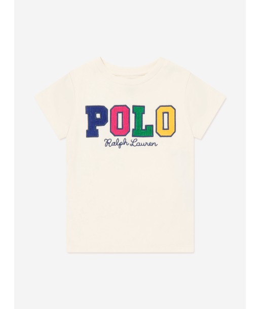 Ralph Lauren Girls Polo T-Shirt in White livraison gratuite