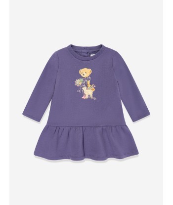 Ralph Lauren Baby Girls Bear Dress in Navy Les magasins à Paris