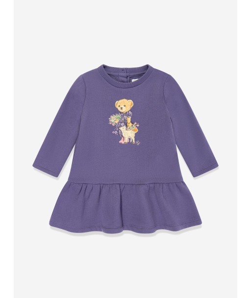 Ralph Lauren Baby Girls Bear Dress in Navy Les magasins à Paris