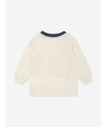 Ralph Lauren Baby Boys Long Sleeve Bear T-Shirt in Beige Les magasins à Paris