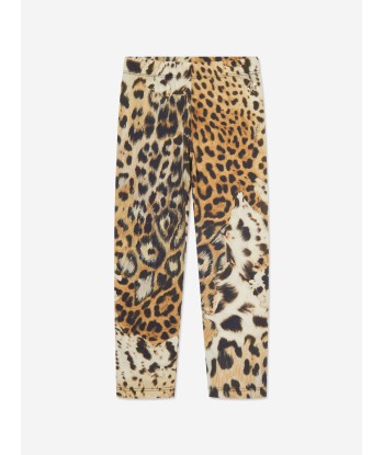 Roberto Cavalli Girls Leopard Print Leggings in Brown acheter