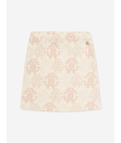 Roberto Cavalli Girls AOP RC Cotton Skirt in Beige Venez découvrir notre 