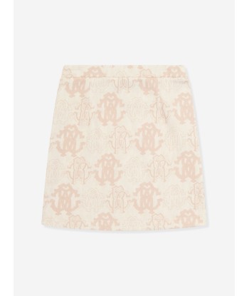 Roberto Cavalli Girls AOP RC Cotton Skirt in Beige Venez découvrir notre 