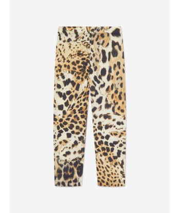 Roberto Cavalli Girls Leopard Print Leggings in Brown acheter