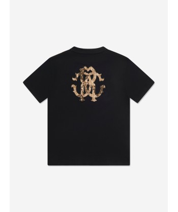 Roberto Cavalli Boys Logo T-Shirt in Black français