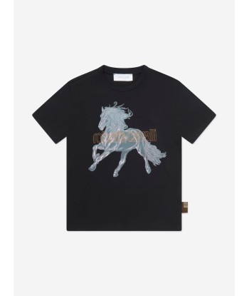 Roberto Cavalli Boys Horse T-Shirt in Black outlet