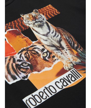 Roberto Cavalli Boys Tiger T-Shirt in Black online