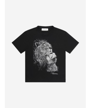 Roberto Cavalli Boys Lions T-Shirt in Black une grave pollution 