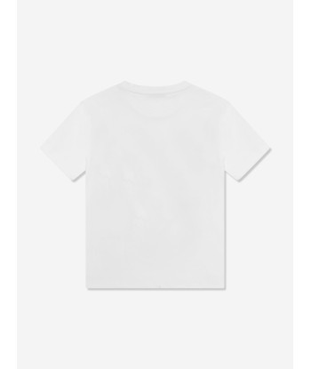 Roberto Cavalli Boys Hawk Logo T-Shirt in White Pour