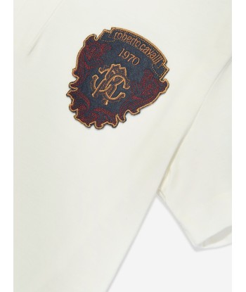 Roberto Cavalli Boys Polo Shirt in White pas cher