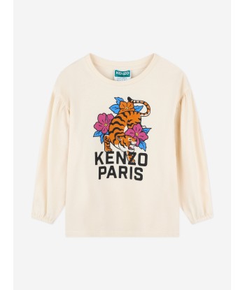 KENZO Girls Long Sleeve T-Shirt in Ivory vous aussi creer 