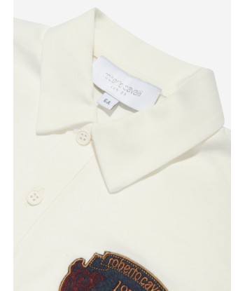 Roberto Cavalli Boys Polo Shirt in White pas cher