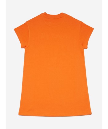 MARNI Girls Fleece Logo Dress in Orange basket pas cher