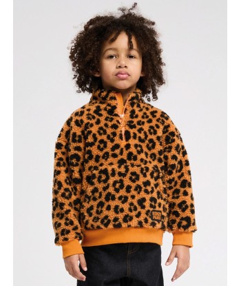 KENZO Kids Leopard Half Zip Sweatshirt in Orange vous aussi creer 