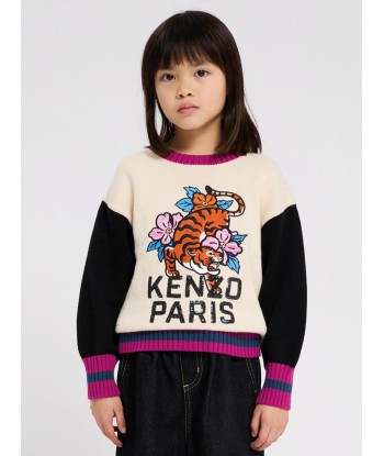 KENZO Girls Logo Jumper in Ivory Véritable concentré