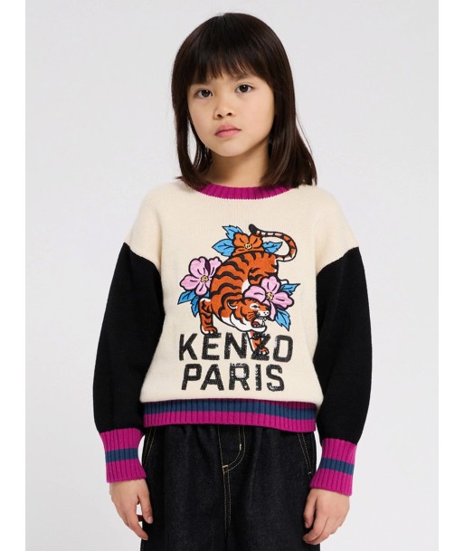 KENZO Girls Logo Jumper in Ivory Véritable concentré