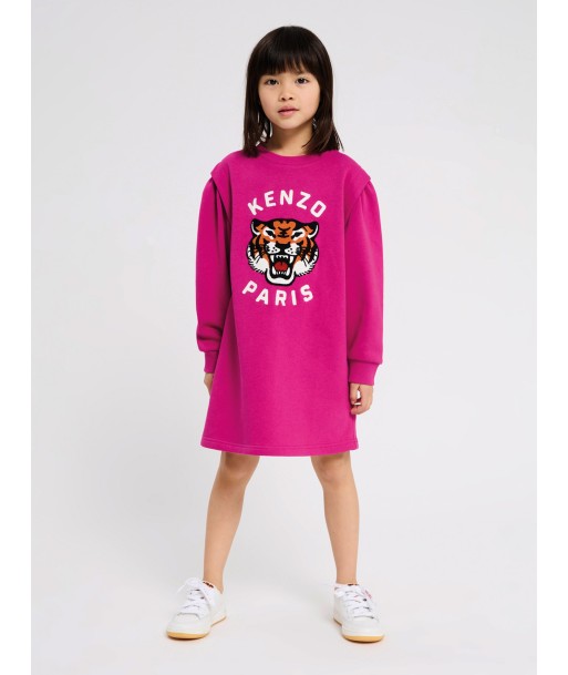 KENZO Girls Tiger Logo Dress in Pink Jusqu'à 80% De Réduction