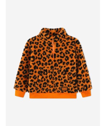 KENZO Kids Leopard Half Zip Sweatshirt in Orange vous aussi creer 