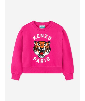 KENZO Girls Tiger Logo Sweatshirt in Pink les ctes