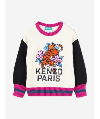 KENZO Girls Logo Jumper in Ivory Véritable concentré