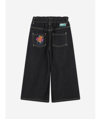 KENZO Girls Wide Leg Jeans in Black des créatures d'habitude