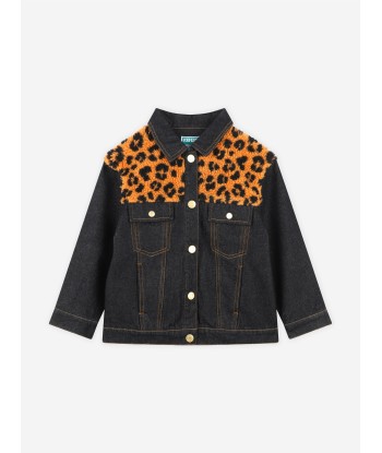 KENZO Kids Leopard Denim Jacket in Black d'Europe débarque