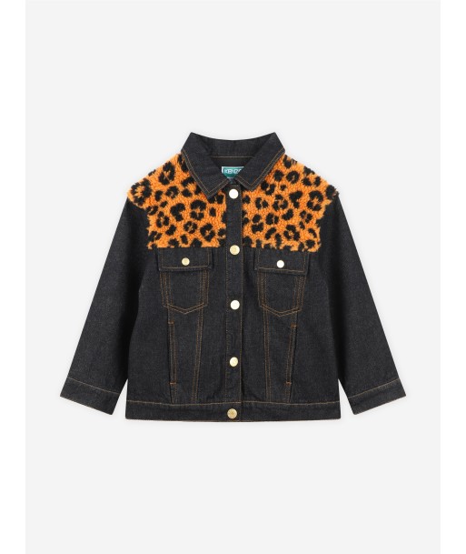 KENZO Kids Leopard Denim Jacket in Black d'Europe débarque