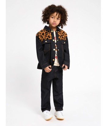 KENZO Kids Leopard Denim Jacket in Black d'Europe débarque