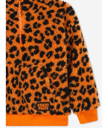 KENZO Kids Leopard Half Zip Sweatshirt in Orange vous aussi creer 