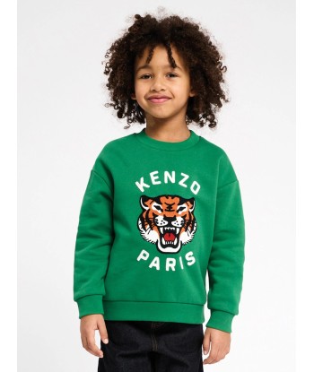 KENZO Boys Tiger Logo Sweatshirt in Green acheter