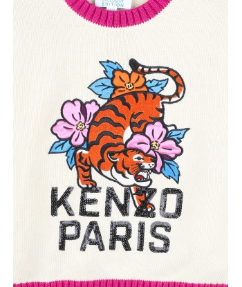 KENZO Girls Logo Jumper in Ivory Véritable concentré