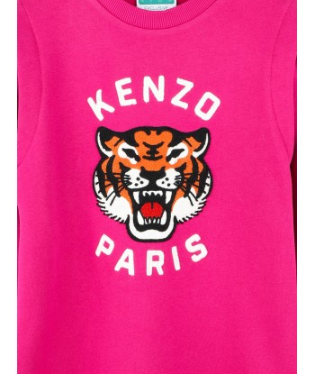 KENZO Girls Tiger Logo Dress in Pink Jusqu'à 80% De Réduction