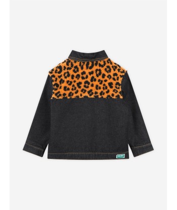 KENZO Kids Leopard Denim Jacket in Black d'Europe débarque