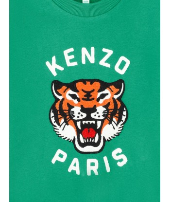 KENZO Boys Tiger Logo Sweatshirt in Green acheter