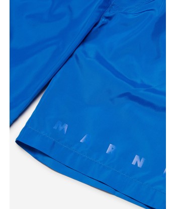 MARNI Boys Logo Swim Shorts in Blue les ctes