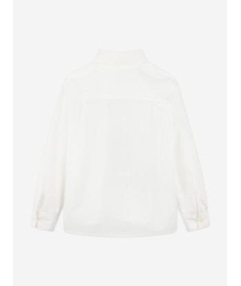 KENZO Boys Long Sleeve Logo Shirt in Ivory chez Cornerstreet bien 