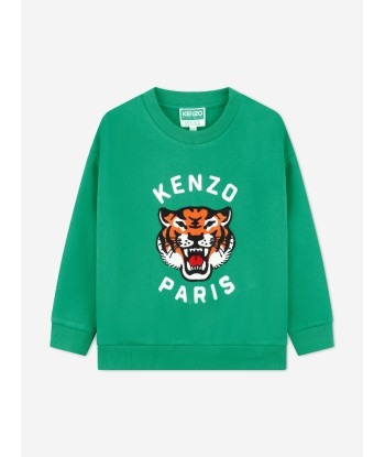 KENZO Boys Tiger Logo Sweatshirt in Green acheter