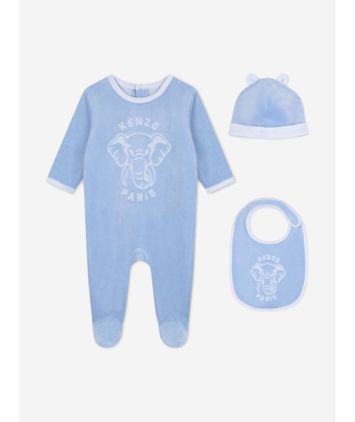 KENZO Baby Elephant Babygrow Gift Set in Blue 2023