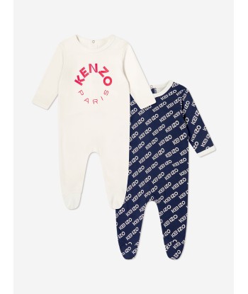 KENZO Baby Logo Babygrow Set in Ivory (2 Pack) Les magasins à Paris