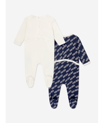 KENZO Baby Logo Babygrow Set in Ivory (2 Pack) Les magasins à Paris