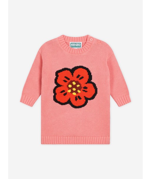 KENZO Baby Girls Boke Flower Knitted Dress in Pink votre