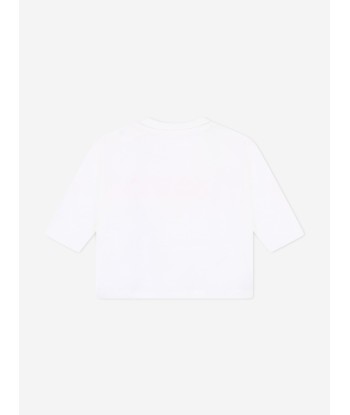 KENZO Baby Girls Long Sleeve Logo T-Shirt in Ivory À commander