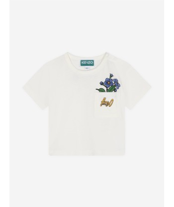 KENZO Baby Girls Pocket T-Shirt in Ivory Venez découvrir notre 