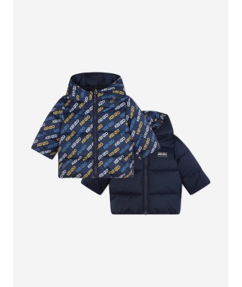 KENZO Baby Boys Reversible Puffer Jacket in Navy acheter en ligne