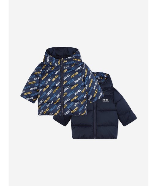 KENZO Baby Boys Reversible Puffer Jacket in Navy acheter en ligne