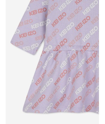 KENZO Baby Girls Logo Sweater Dress in Purple offre 