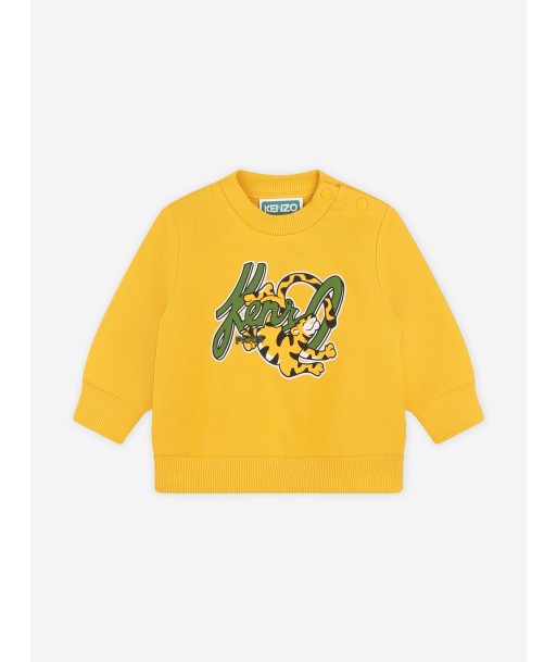 KENZO Baby Boys Tiger Logo Sweatshirt in Yellow livraison gratuite