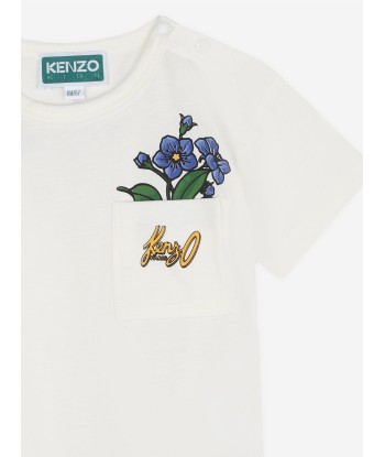 KENZO Baby Girls Pocket T-Shirt in Ivory Venez découvrir notre 